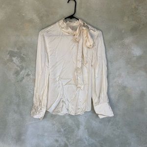 Cream Jcrew satin top